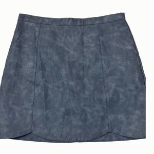 MinkPink Blue Faux Leather Mini Skirt Size Medium 30 inch waist